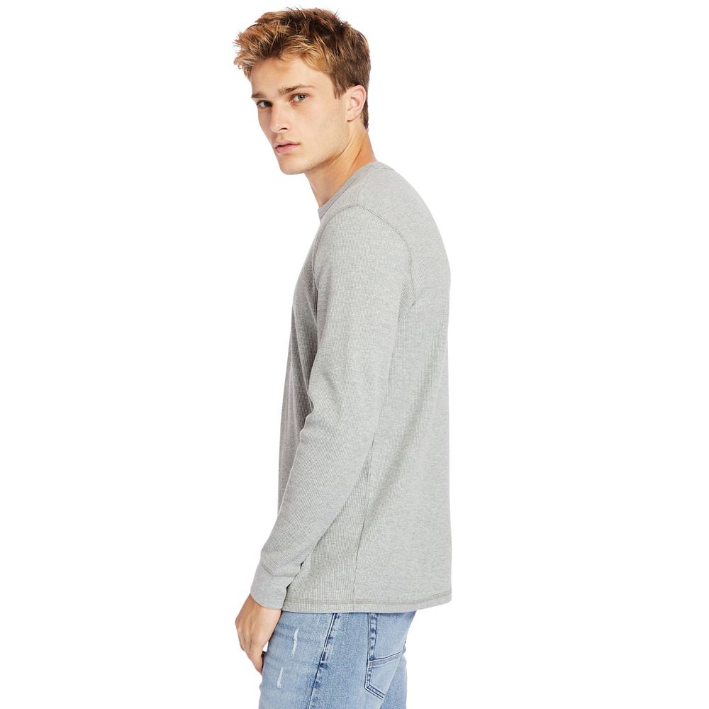 Camasi Timberland Barbati Gri - Wharf River Waffle-Knit Crewneck - Romania - ADLCZT184